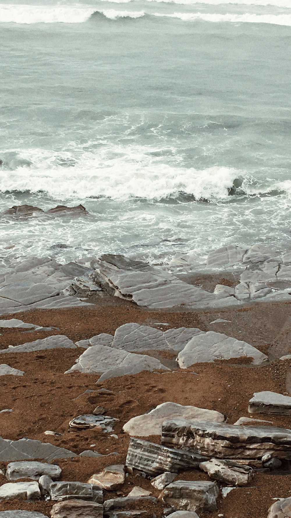 brown sand near body of water during daytime