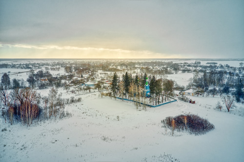 snow covered field during daytime