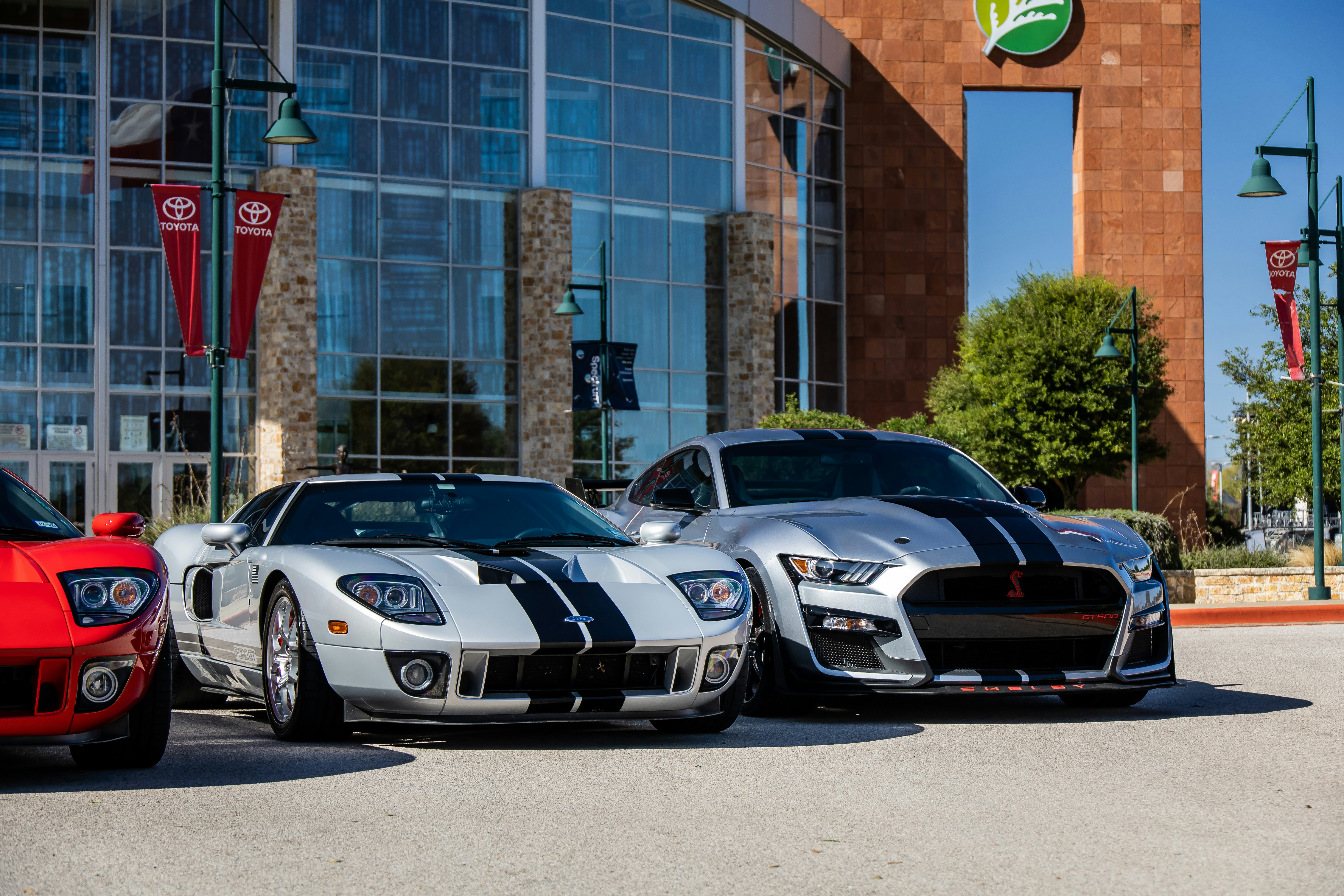 Front view of a sleek black sedan