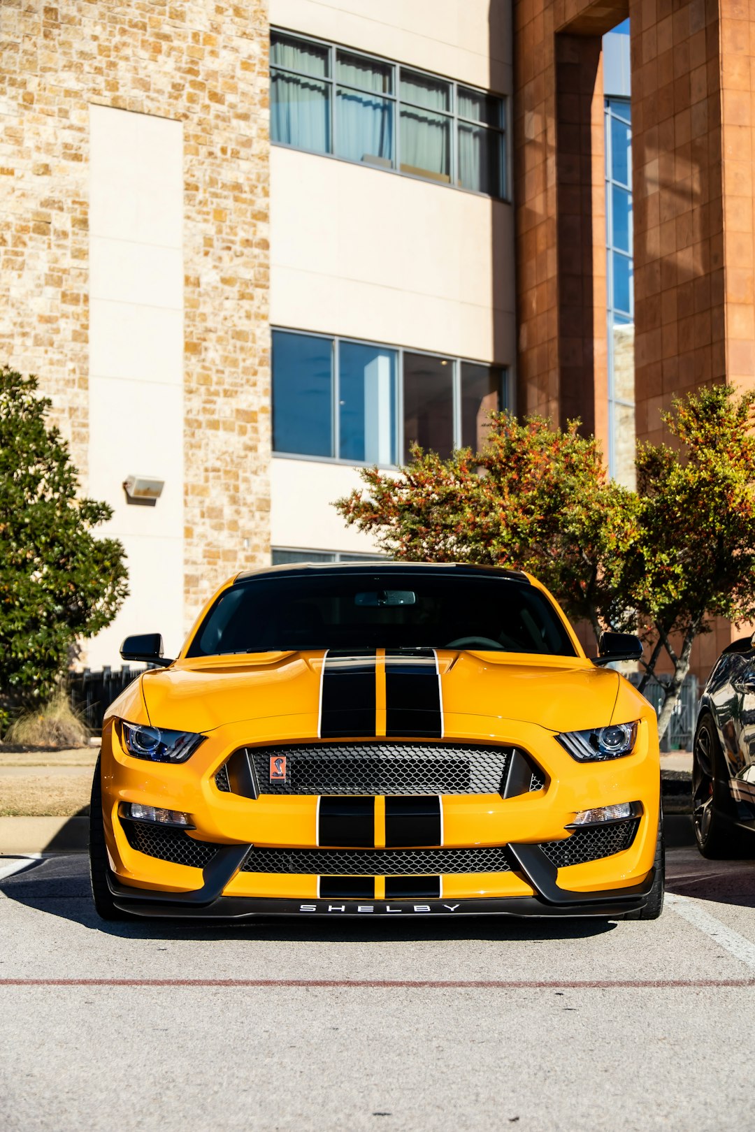 yellow chevrolet camaro parked near building during daytime