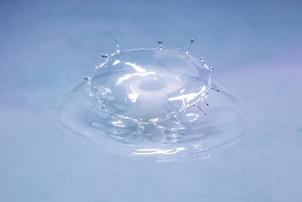 water drops on blue surface