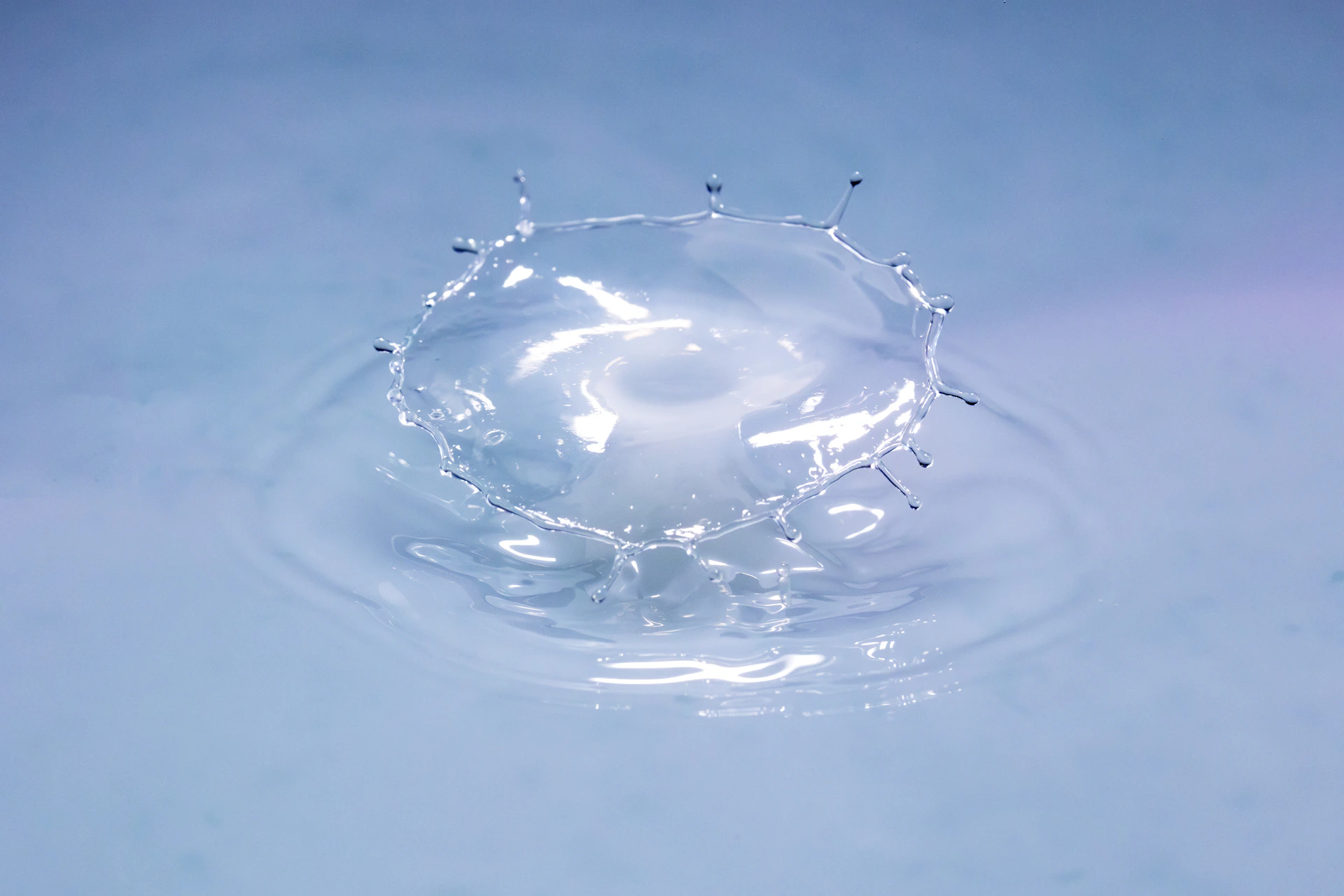 water drops on blue surface