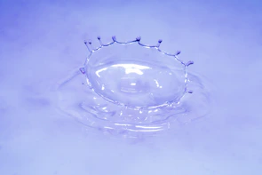 water drop on blue water