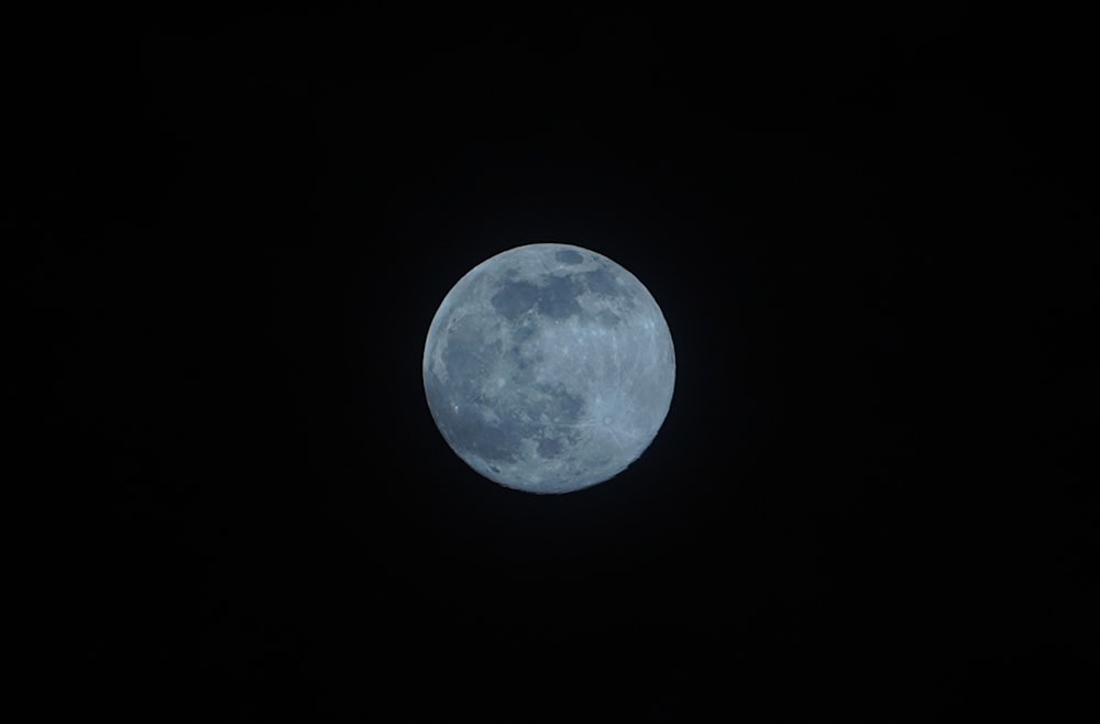 full moon in dark night sky