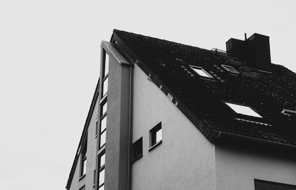 grayscale photo of concrete building