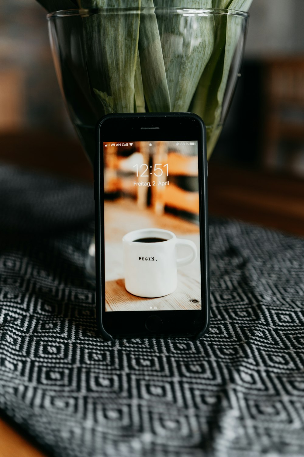 white ceramic mug on black wooden tray