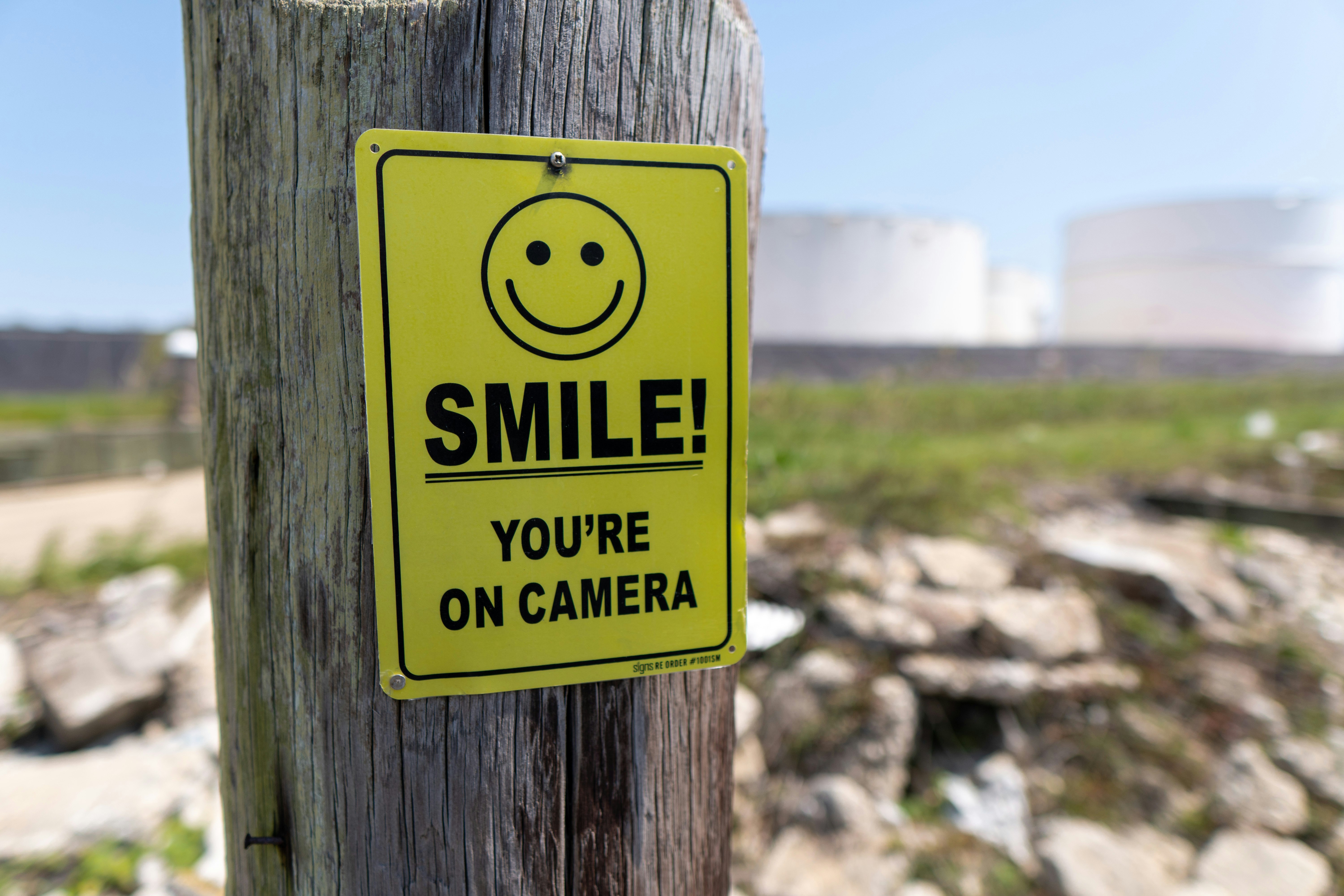 Smile—you’re on camera! A sign near Joe Patti’s Seaford in Pensacola, FL