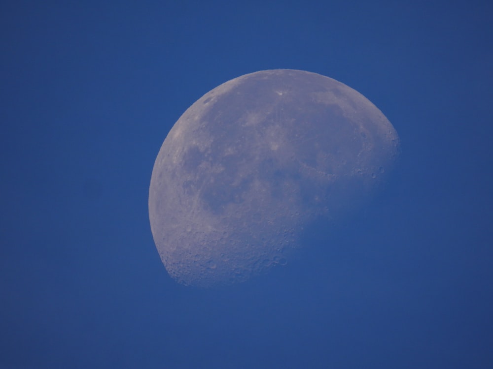 full moon in blue sky