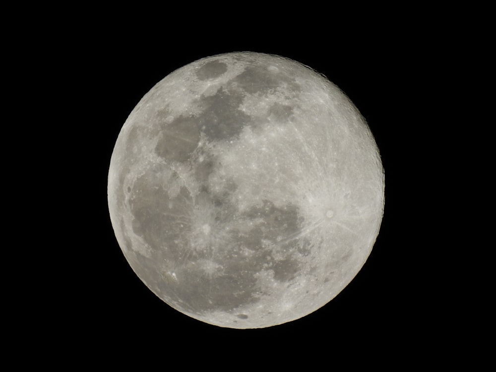 full moon in black background