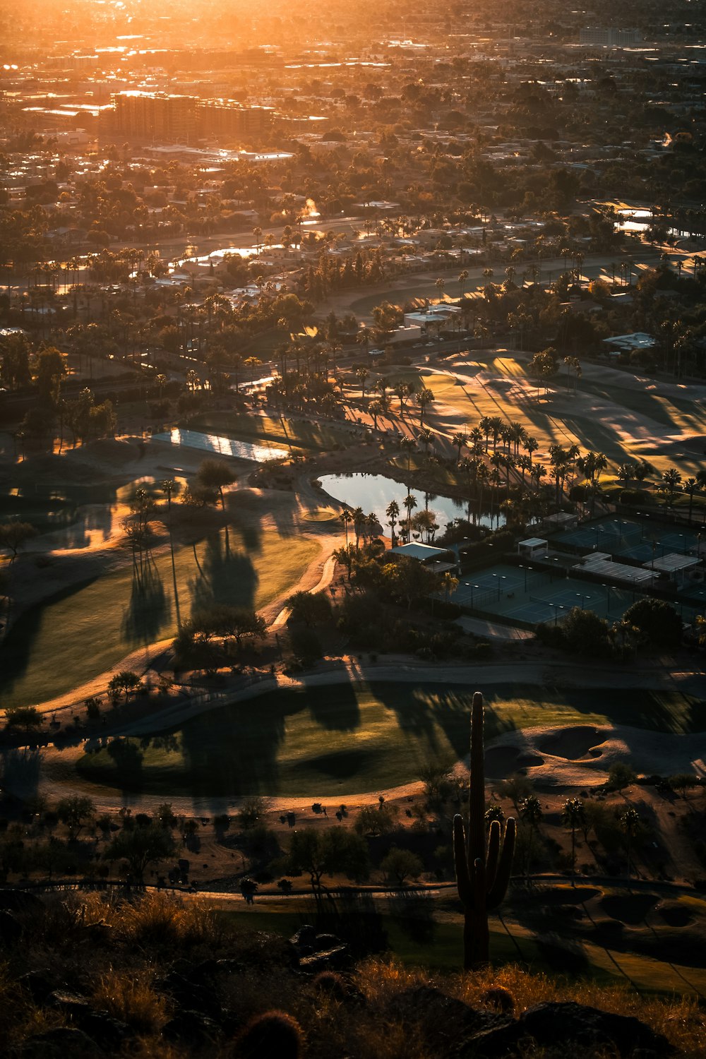 aerial view of city lights during night time