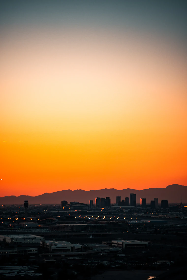 Phoenix skyline at sundown