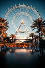 white ferris wheel near body of water during daytime