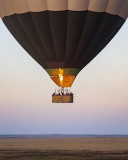 black hot air balloon on sky