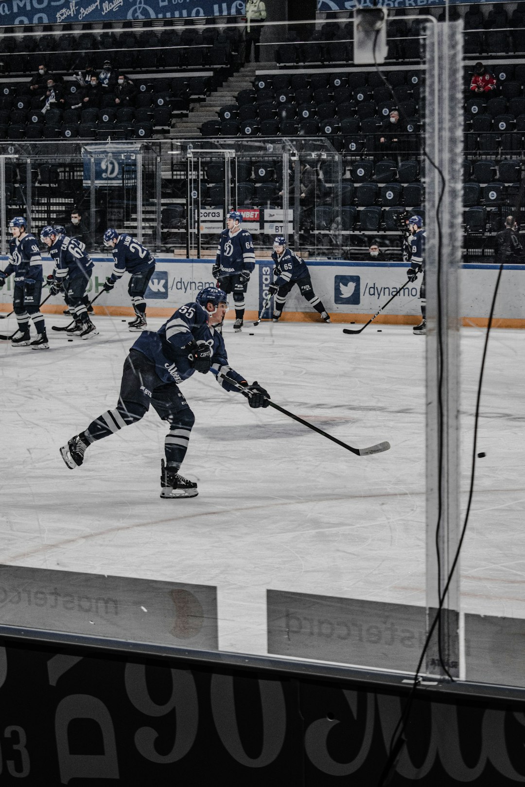 ice hockey players on ice hockey field