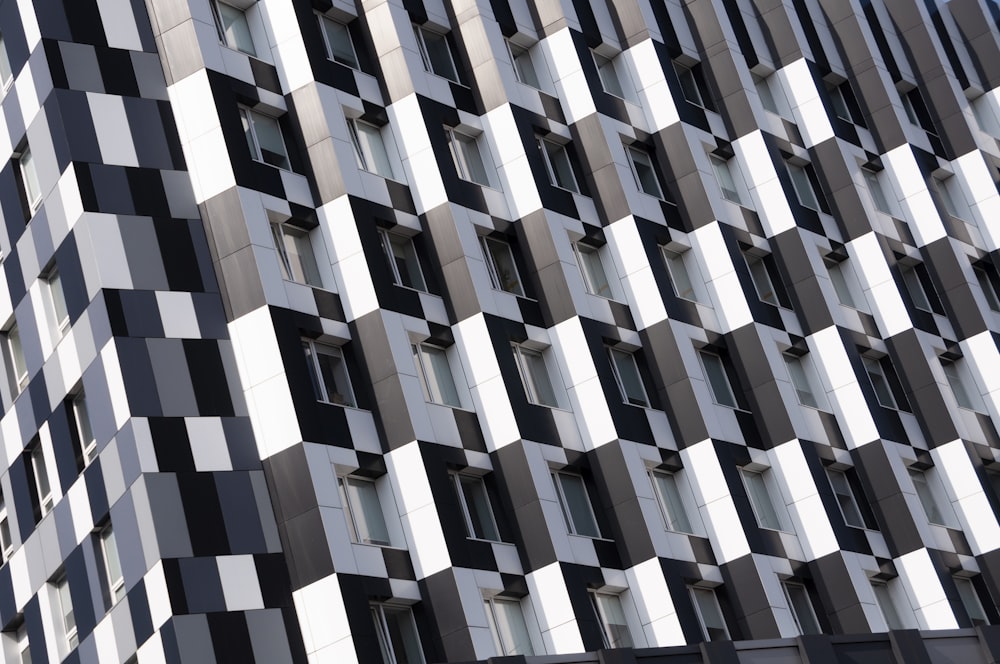 white and blue concrete building