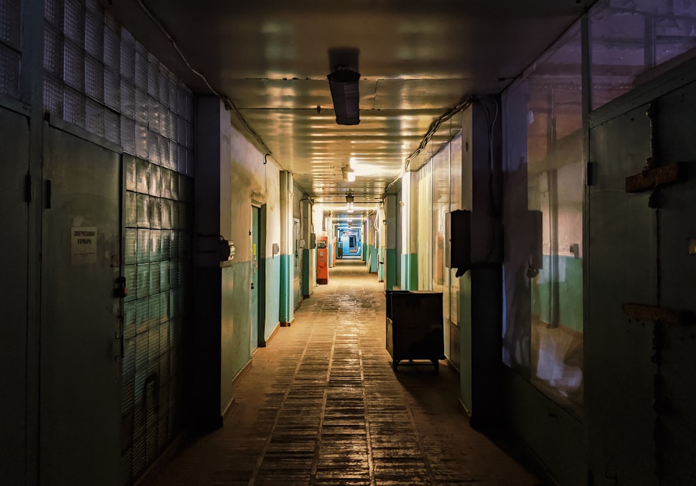 hallway with white wall paint