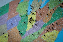 green and brown abstract painting