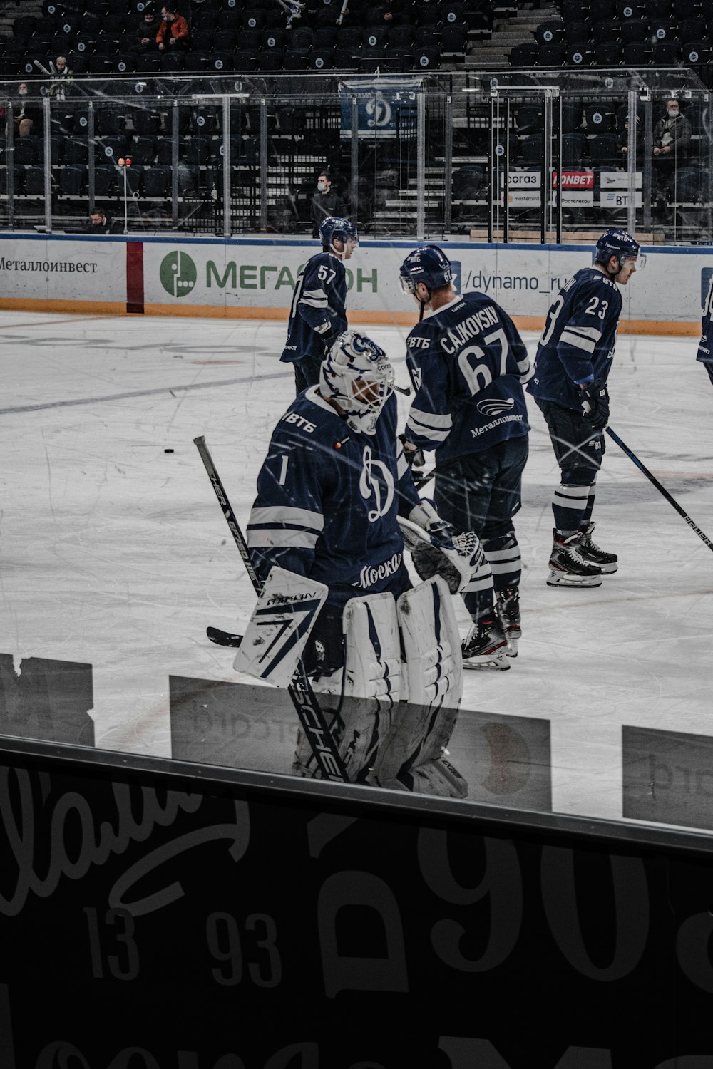 ice hockey players on ice hockey stadium