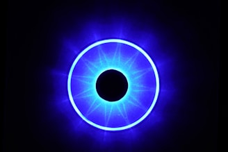 purple light in a dark room