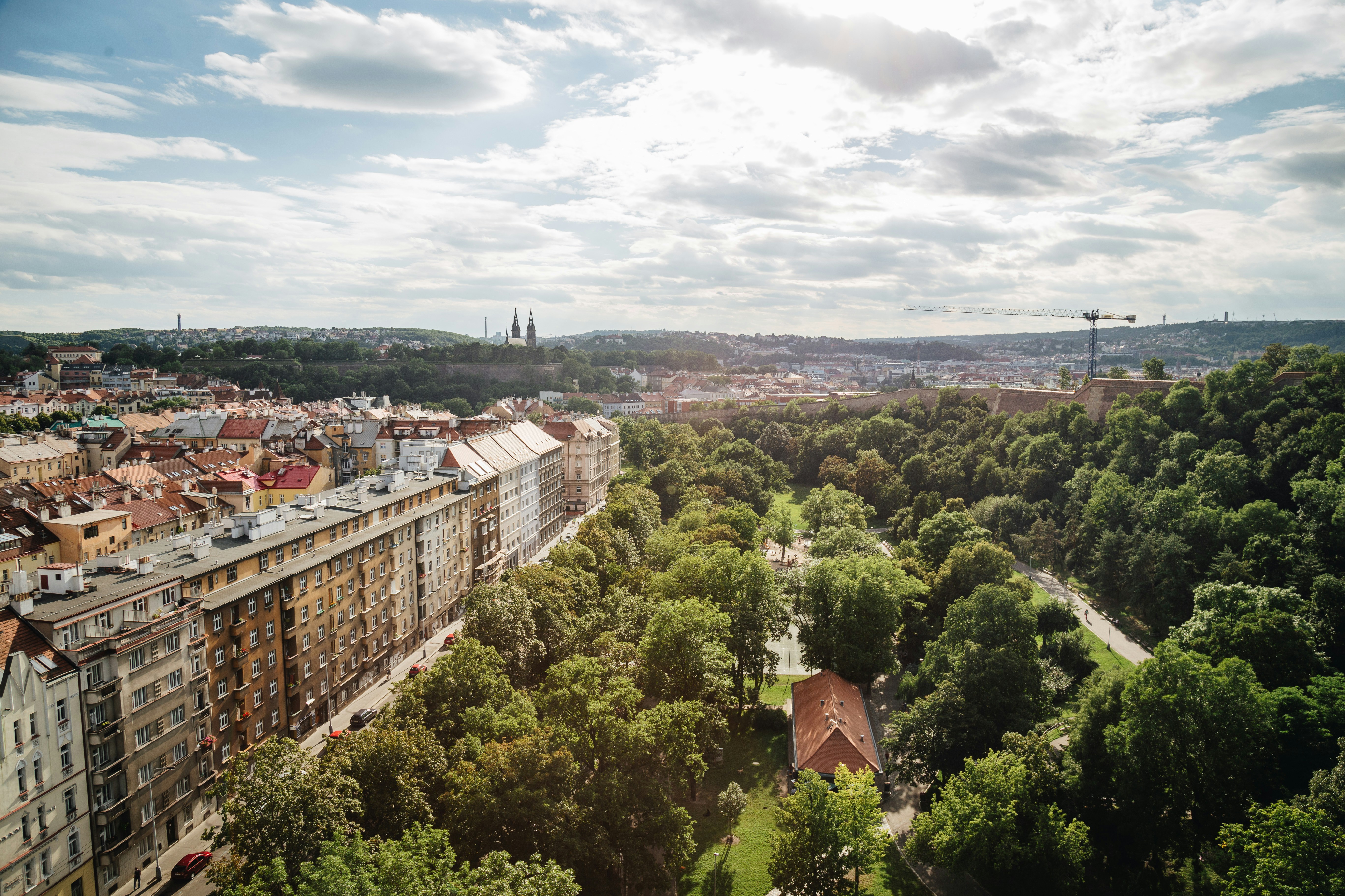 aerial view of city buildings during daytime, 