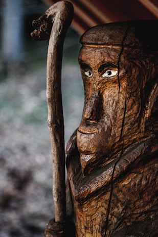 A beautiful wooden sculpture showcasing intricate details.