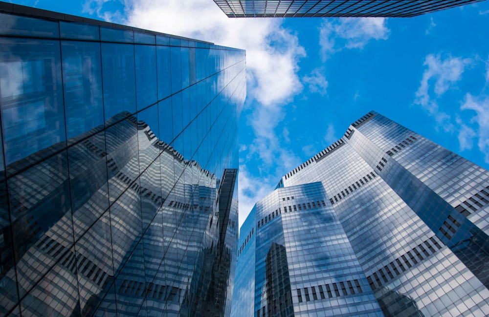 low angle photography of high rise building