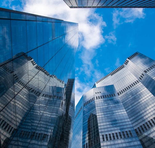 low angle photography of high rise building