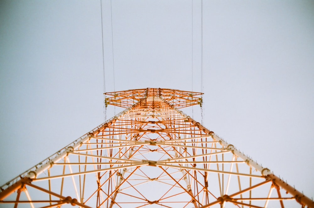 white and brown metal tower