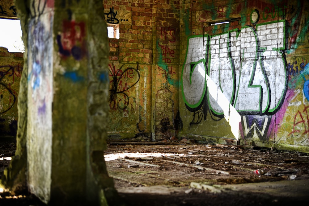 brown and green concrete wall