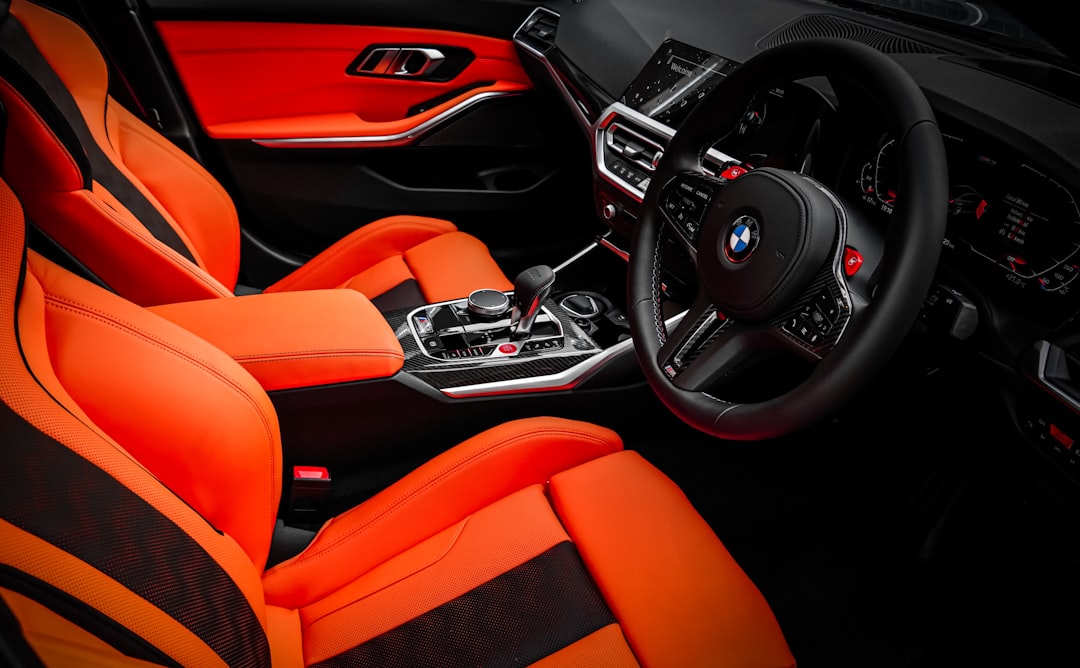 red and black bmw car interior