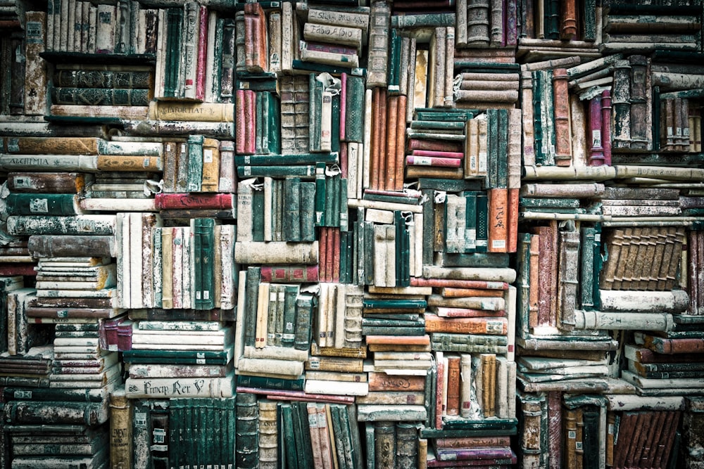 books on black wooden shelf