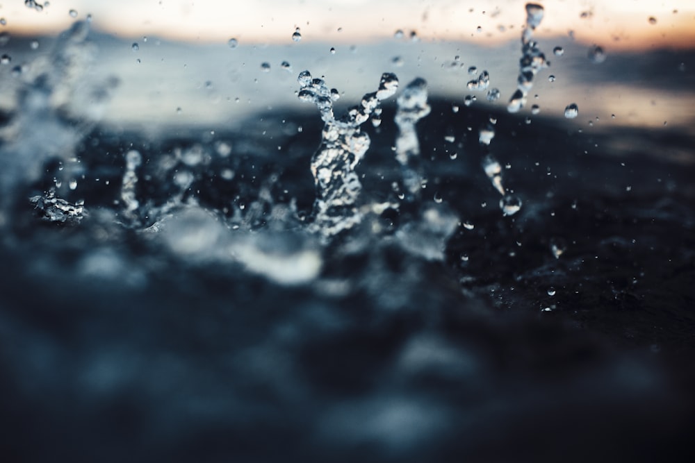 water splash on black surface