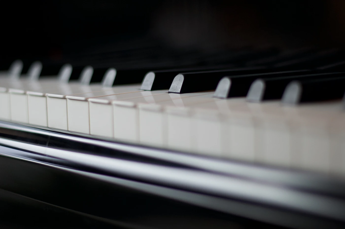 Close view of piano keys