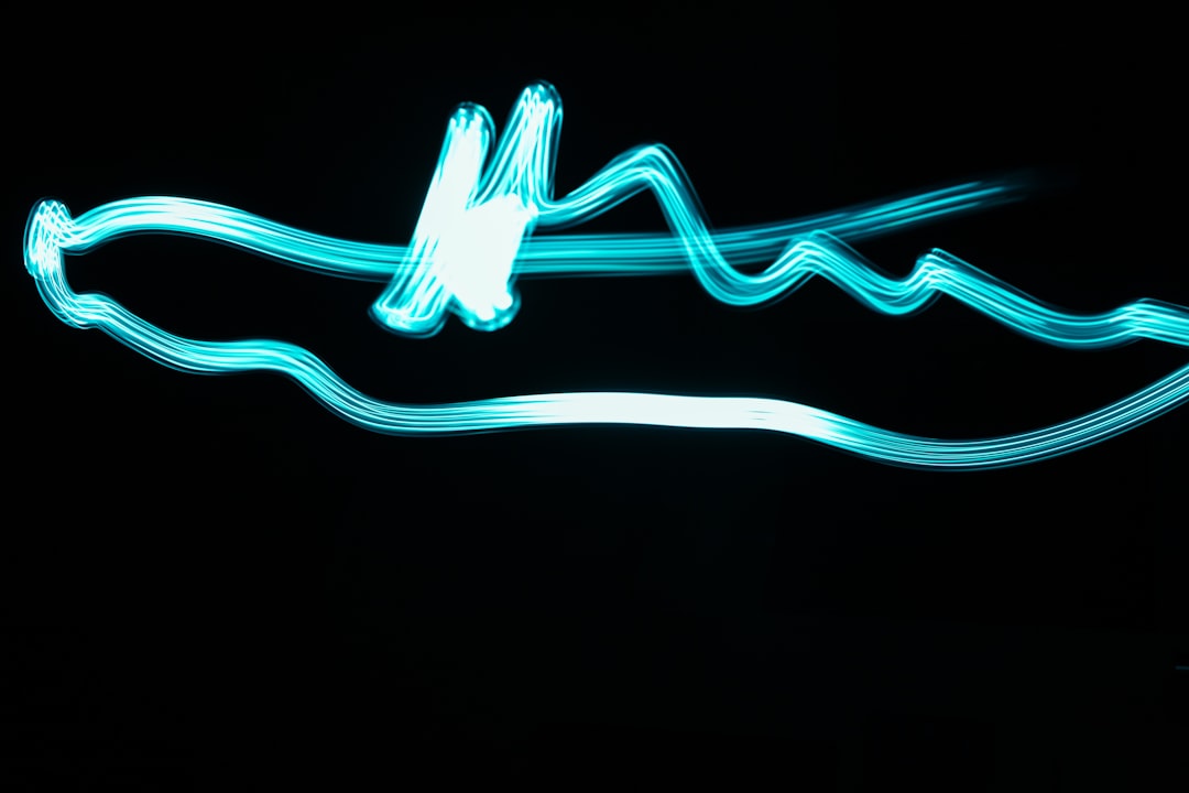 blue and white light waves