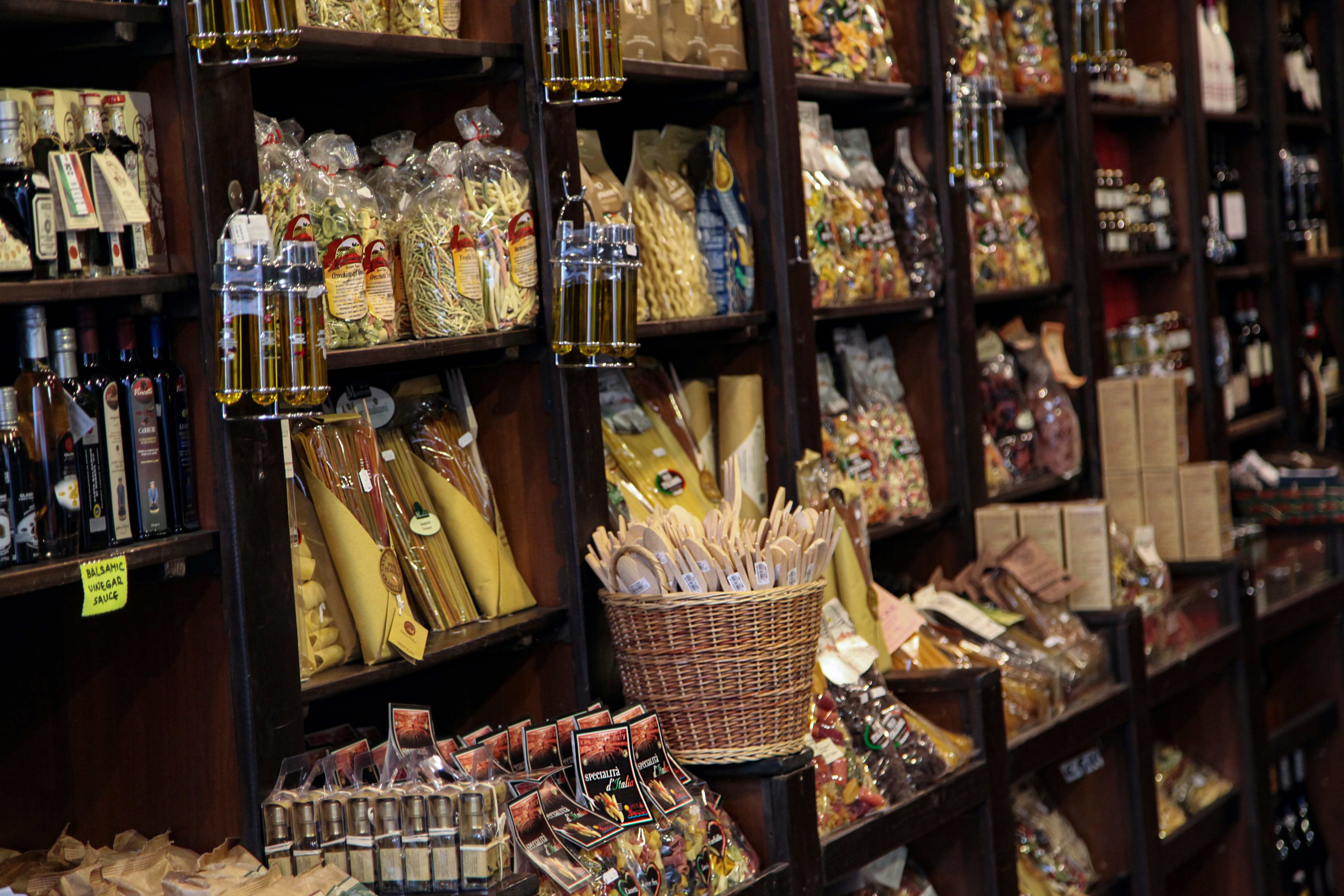 clear glass jars on shelf