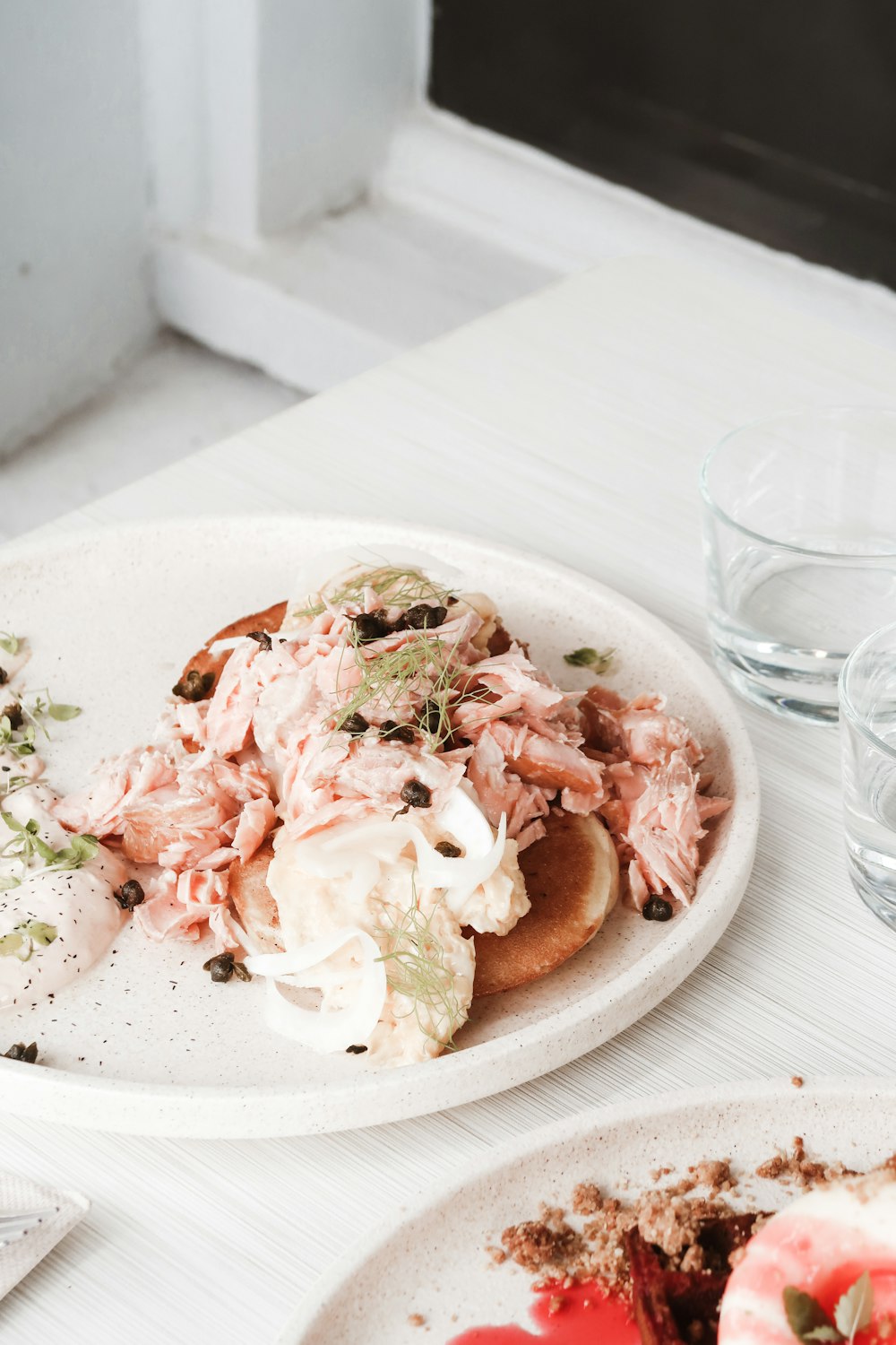 cooked food on white ceramic plate