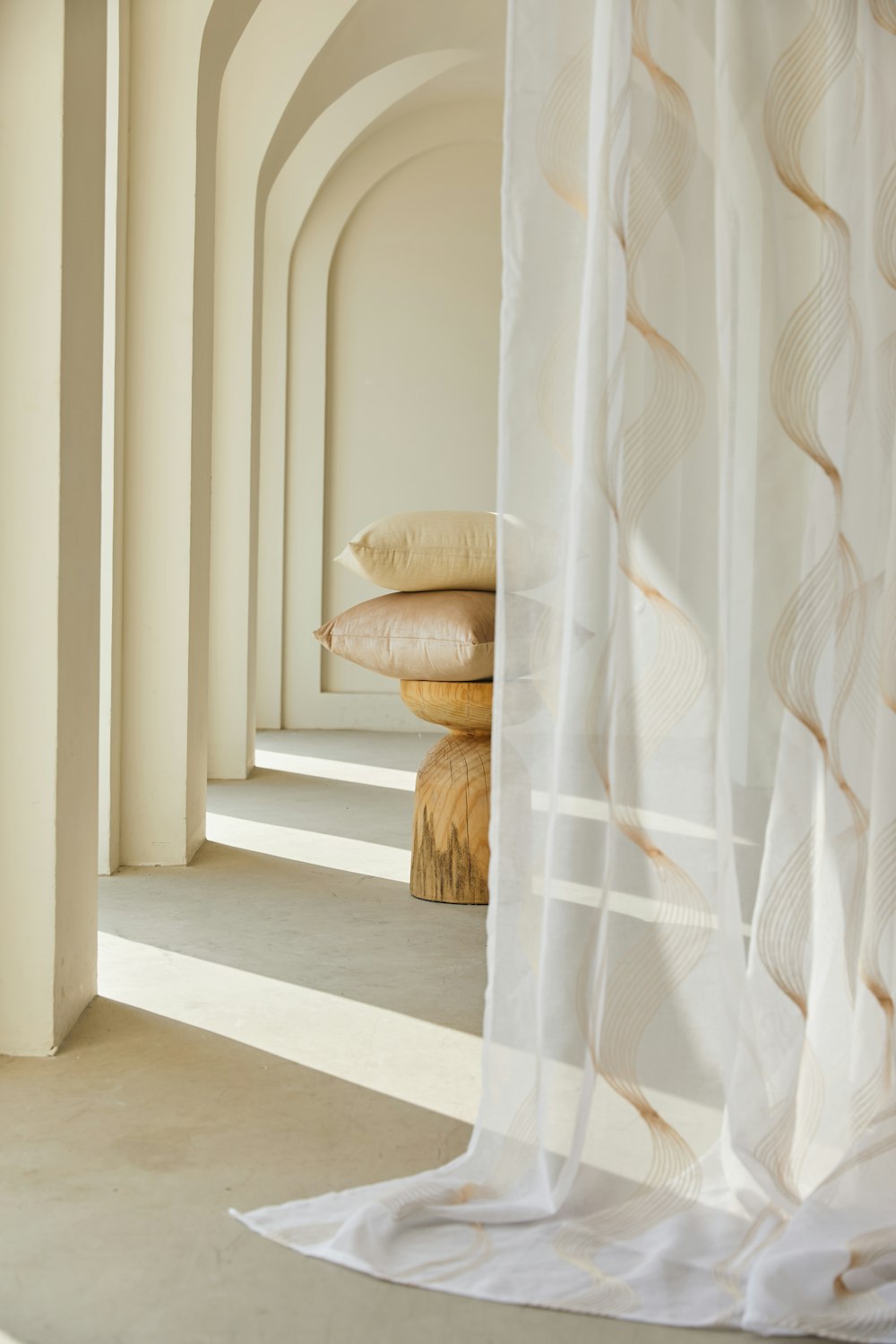 white and brown wooden staircase