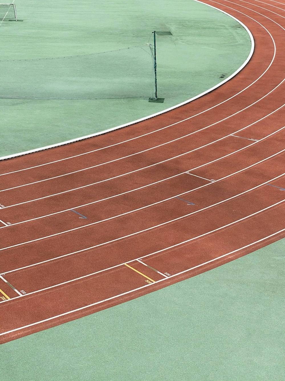 red and white track field