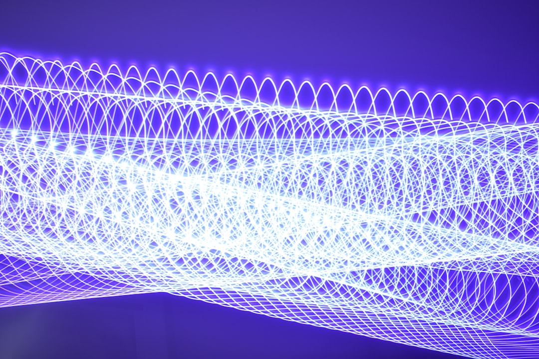 green and blue led light, Blue led lighting captured at a slow exposure with movement.