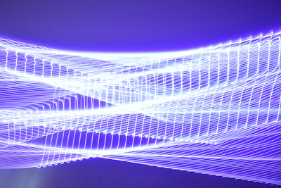 Golden lines forming a web of energy over a deep space texture.