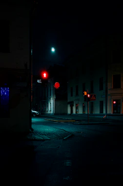 red traffic light on red light