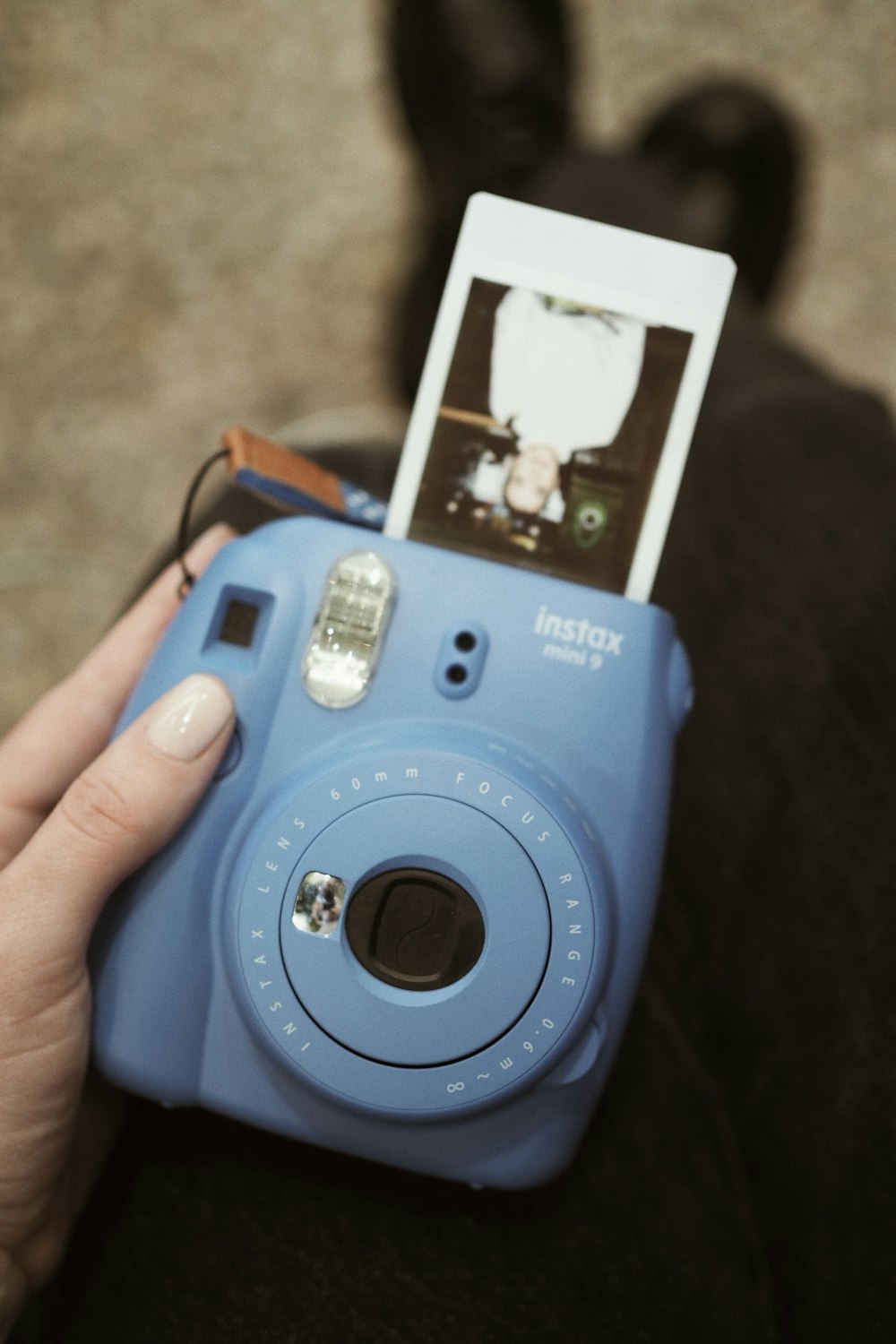 blue and white digital camera