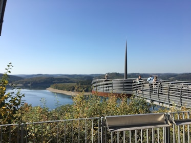 A scenic view of a local tourist destination with people enjoying the outdoors.
