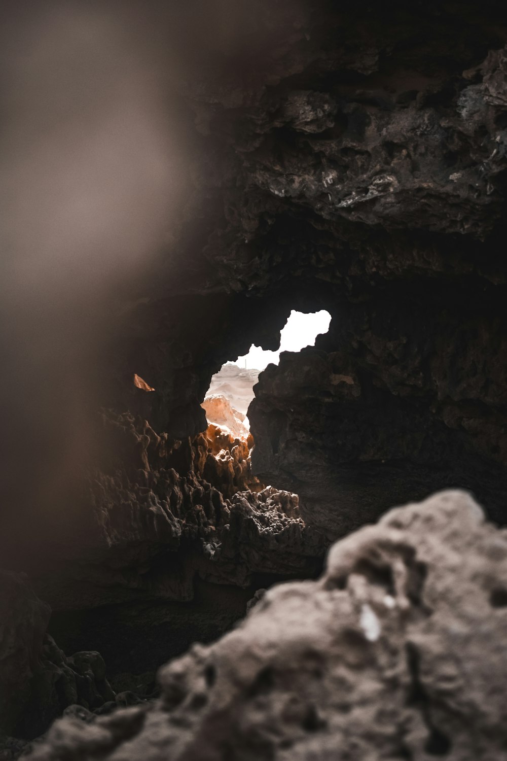 fire in cave during night time