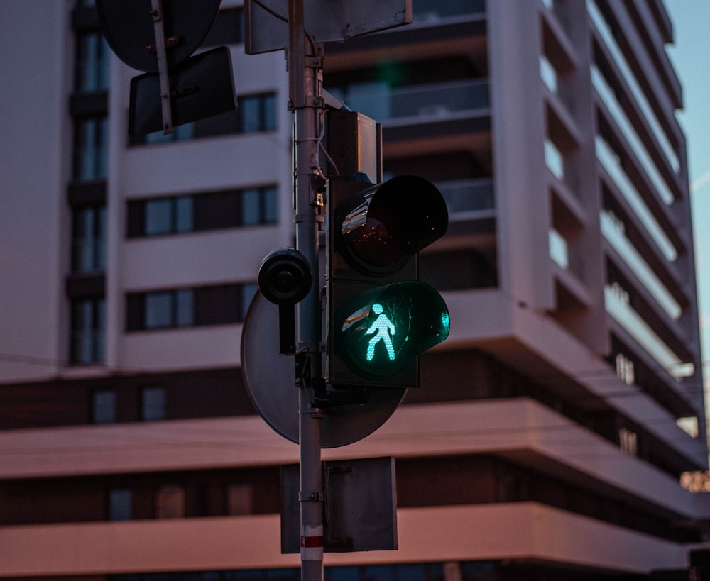 black traffic light on green light