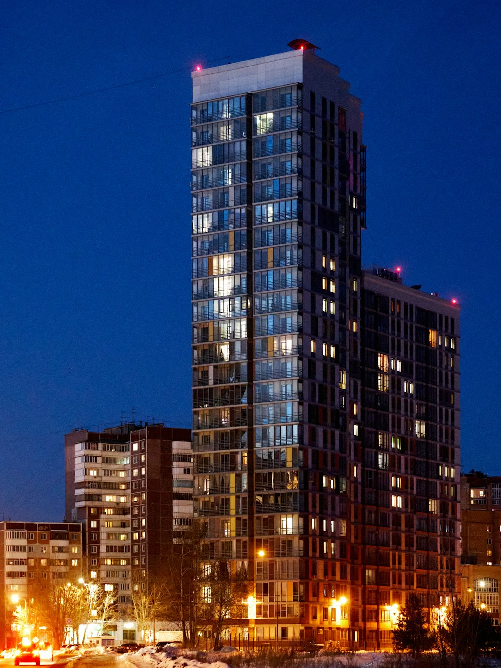 brown and black concrete building during night time