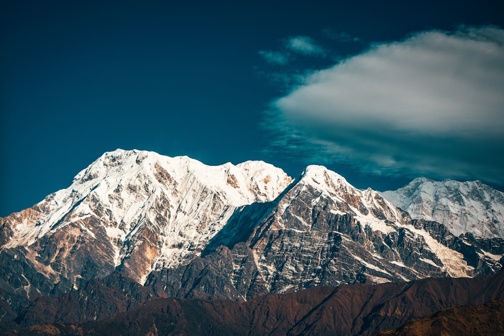 snow covered mountain under blue sky during daytime