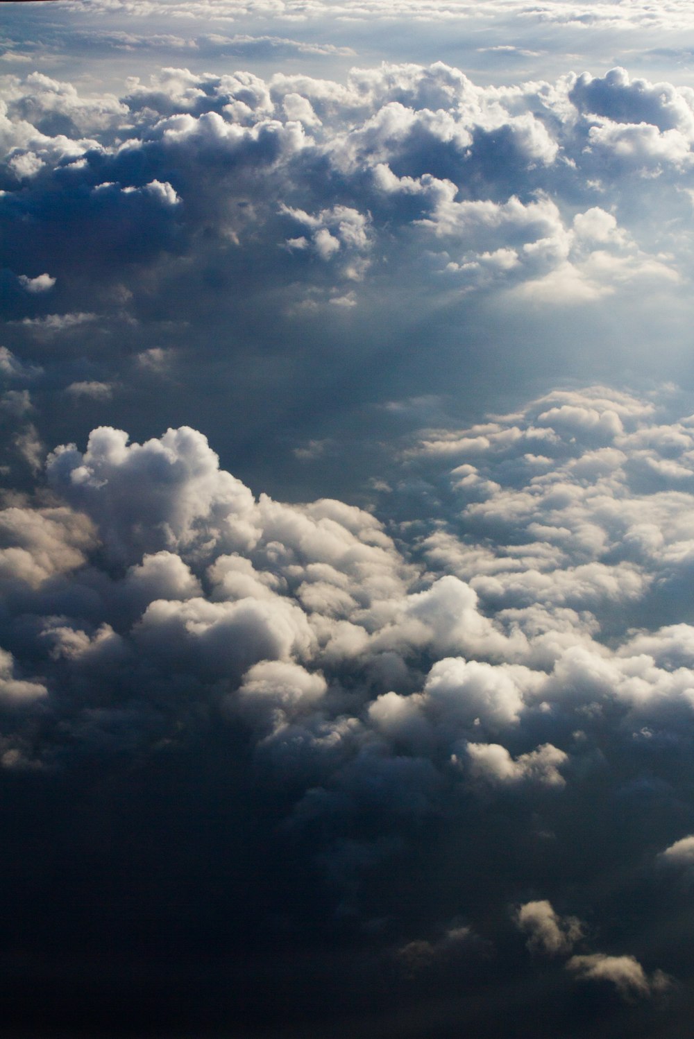 white clouds and blue sky