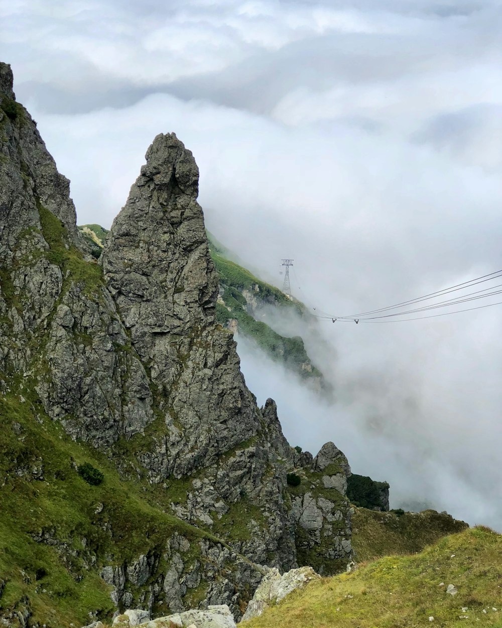 green and gray mountain under white clouds during daytime