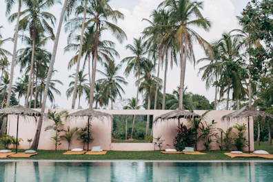 Family enjoying a peaceful moment beside the pool area at Serenkampot.